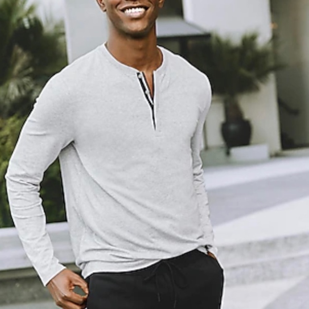 Medium Express Gray Henley Shirt